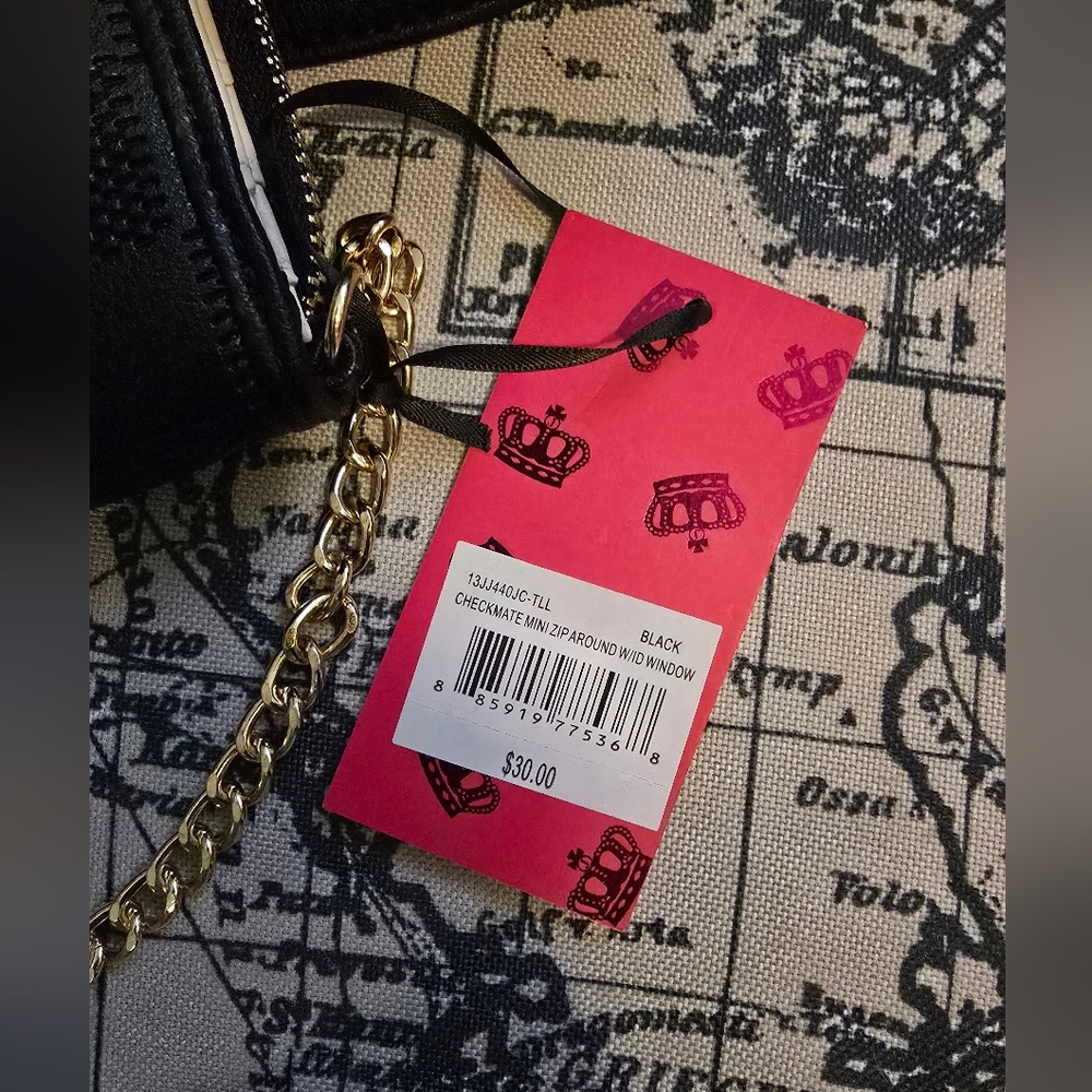 Juicy By Juicy Couture Checkmate Satchel & matching zip around wallet NWT. 2 Set - Picture 11 of 16